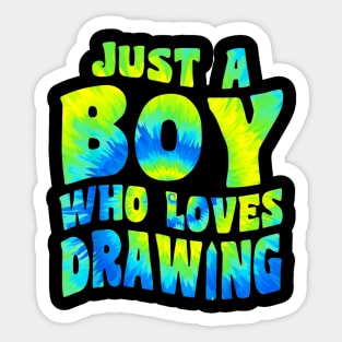 Just A Boy Who Loves Drawing Apparel Draw Sketching Pencil Sticker